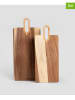 Homla 2-delige snijplankenset "Mooka" lichtbruin - (L)35,5 x (B)18,5 cm
