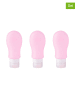 Homla 3er-Set: Reiseflaschen "Senya" in Rosa - (H)13 cm