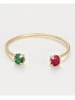 OR ÉCLAT Gouden ring "Ilona" met robijn en smaragd