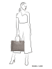 ZEBRA Henkeltasche "Lisa XL" in Hellbraun/ Grau - (B)40 x (H)30 x (T)15 cm
