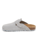 billowy Leder-Clogs in Hellgraun