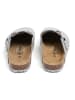 billowy Leder-Clogs in Hellgraun