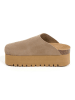 billowy Leren clogs lichtbruin