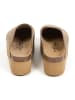billowy Leder-Clogs in Hellbraun