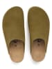 billowy Leder-Clogs in Khaki