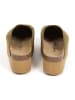 billowy Leder-Clogs in Khaki