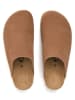 billowy Leren clogs lichtbruin