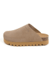 billowy Leder-Clogs in Hellbraun