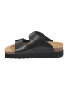 billowy Leder-Pantoletten in Schwarz