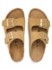 billowy Leren slippers lichtbruin