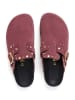 billowy Leder-Clogs in Dunkelrot