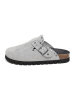 billowy Leren clogs lichtgrijs