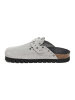 billowy Leren clogs lichtgrijs