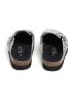 billowy Leder-Clogs in Hellgrau