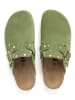 billowy Leder-Clogs in Grün