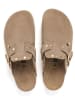 billowy Leren clogs lichtbruin