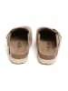 billowy Leder-Clogs in Hellbraun