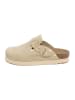 billowy Leder-Clogs in Beige