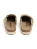 billowy Leder-Clogs in Beige
