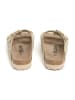billowy Leder-Pantoletten in Beige