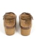billowy Leren slippers lichtbruin