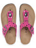 billowy Leder-Zehentrenner in Fuschia