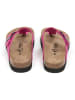 billowy Leder-Zehentrenner in Fuschia