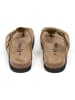 billowy Leder-Zehentrenner in Khaki