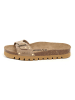 billowy Leren slippers lichtbruin
