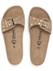 billowy Leren slippers lichtbruin