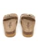 billowy Leren slippers lichtbruin