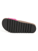 billowy Leder-Pantoletten in Fuschia