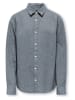 ONLY & SONS Junior Leinen-Hemd "Aiden" in Blaugrau