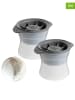 Cilio 2er-Set:  Eiskugelformen "Grande" in Grau - (H)10,5 cm