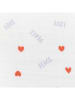 Lässig Decke "Happy Rascals Heart" in Weiß/ Rot - (L)100 x (B)100 cm