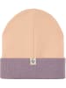 Lässig Woll-Beanie in Beige/ Lila