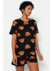trendyol Pyjama zwart/lichtbruin