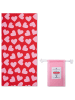 Swim Essentials Ręcznik plażowy "Hearts" w kolorze czerwono-jasnoróżowym - 135 x 65 cm