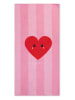 Swim Essentials Strandlaken "Hearts" rood/lichtroze - (L)135 x (B)65 cm