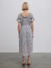 BGN Plisseekleid crème/donkerblauw