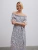 BGN Plisseekleid in Creme/ Dunkelblau