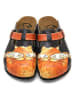 Calceo Clogs in Orange/ Schwarz