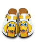 Calceo Clogs in Weiß/ Gelb