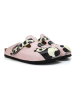 Calceo Clogs in Rosa/ Schwarz/ Weiß