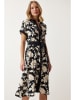 Happiness Istanbul Kleid in Schwarz/ Creme