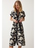 Happiness Istanbul Kleid in Schwarz/ Creme