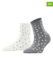 ESPRIT 2er-Set: Socken ''Irregular'' in Grau/ Weiß