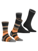ESPRIT 2er-Set: Socken ''Retro Stripe'' in Schwarz/ Orange