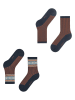 ESPRIT 2er-Set: Socken ''Scandi'' in Anthrazit/ Orange