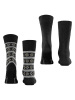 ESPRIT 2er-Set: Socken ''Scandi'' in Schwarz/ Grau/ Beige